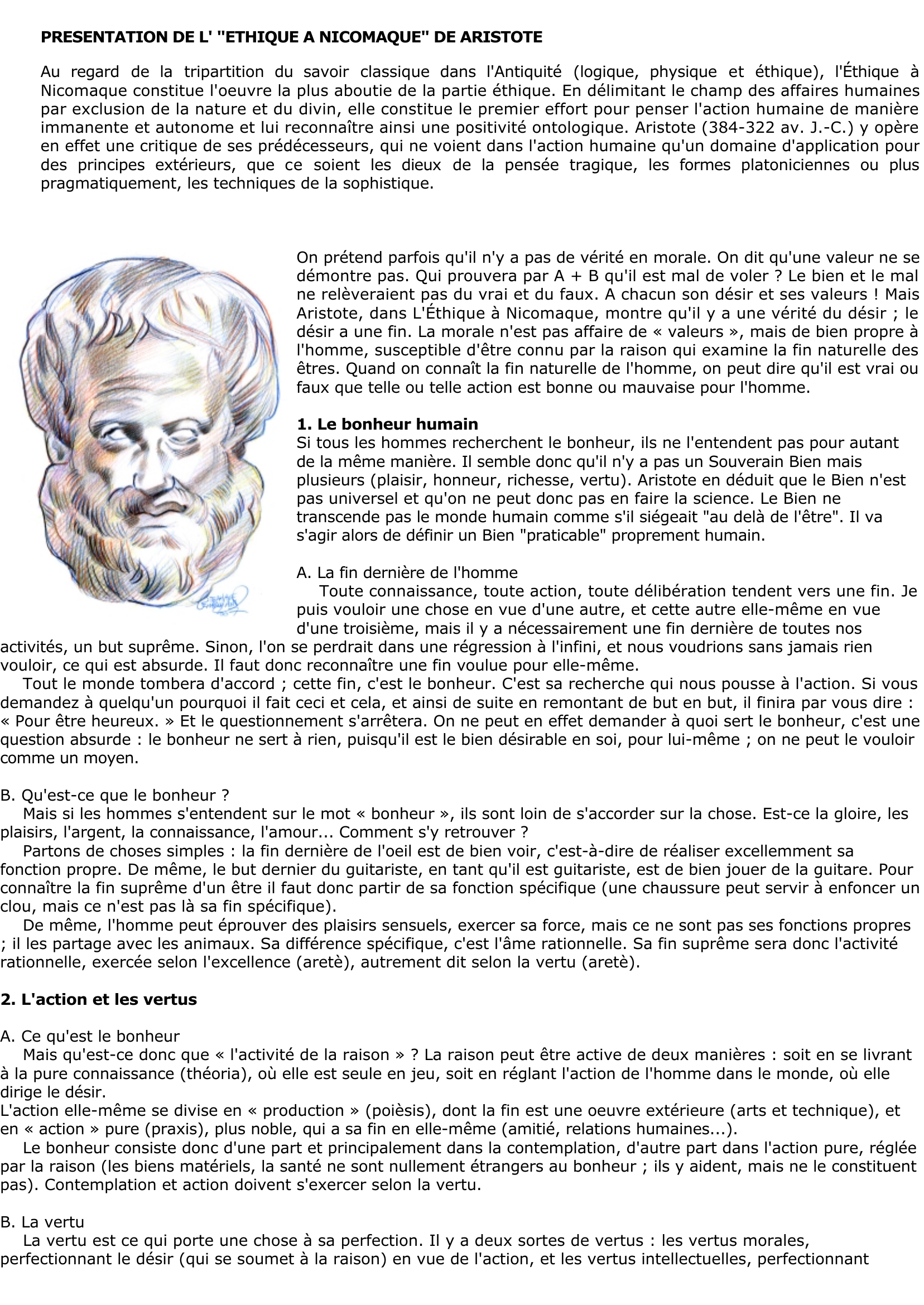 Prévisualisation du document Aristote: Bonheur et vertu