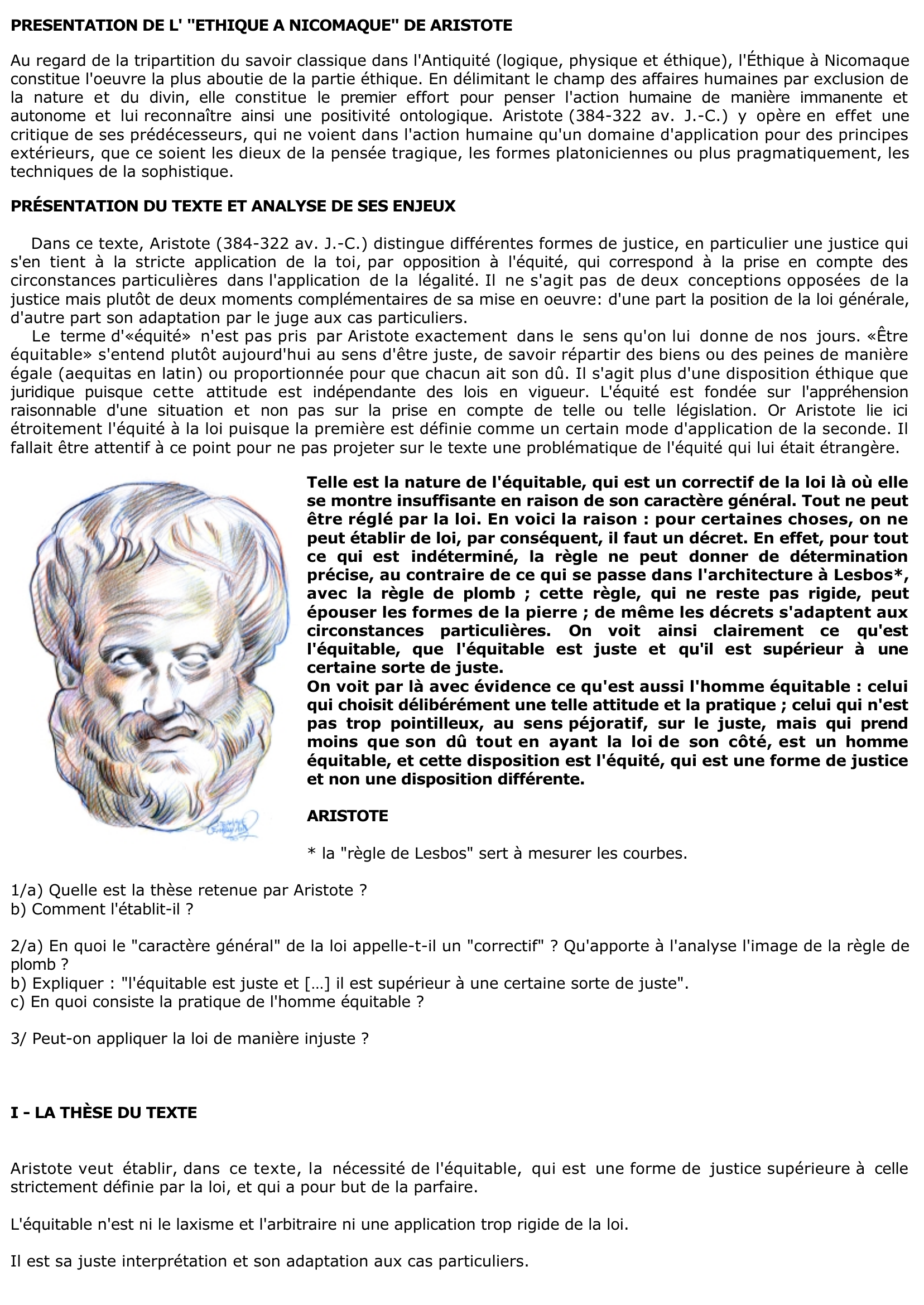 Prévisualisation du document Aristote et la justice