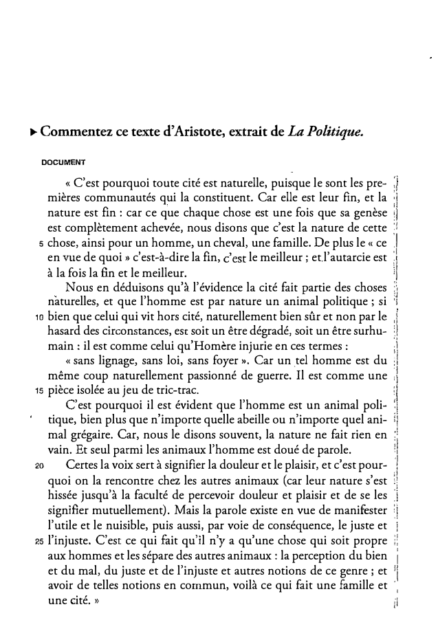 Prévisualisation du document Aristote, extrait de La Politique. Commetaire