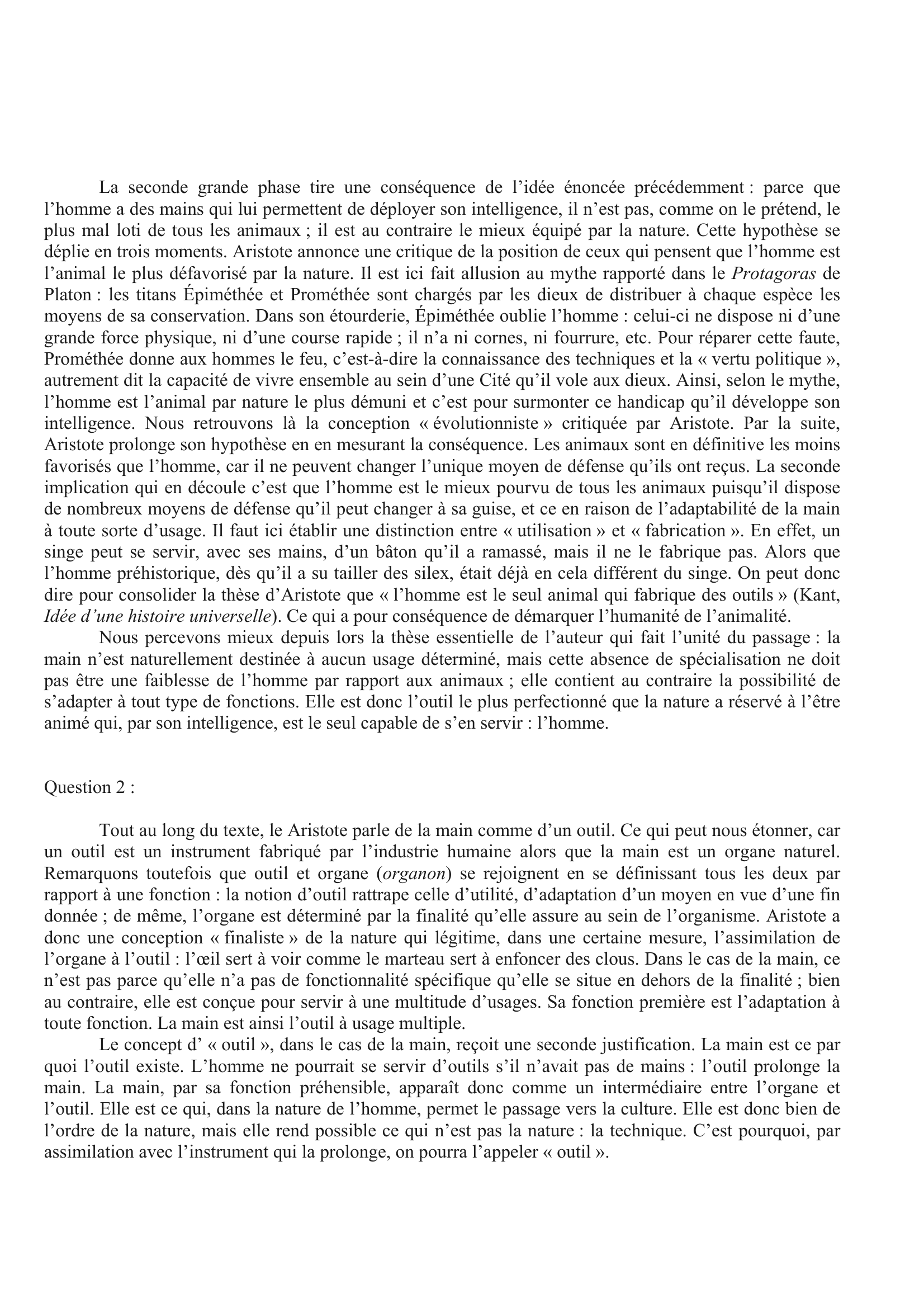 Prévisualisation du document Aristote : la main, l'intelligence et la technique