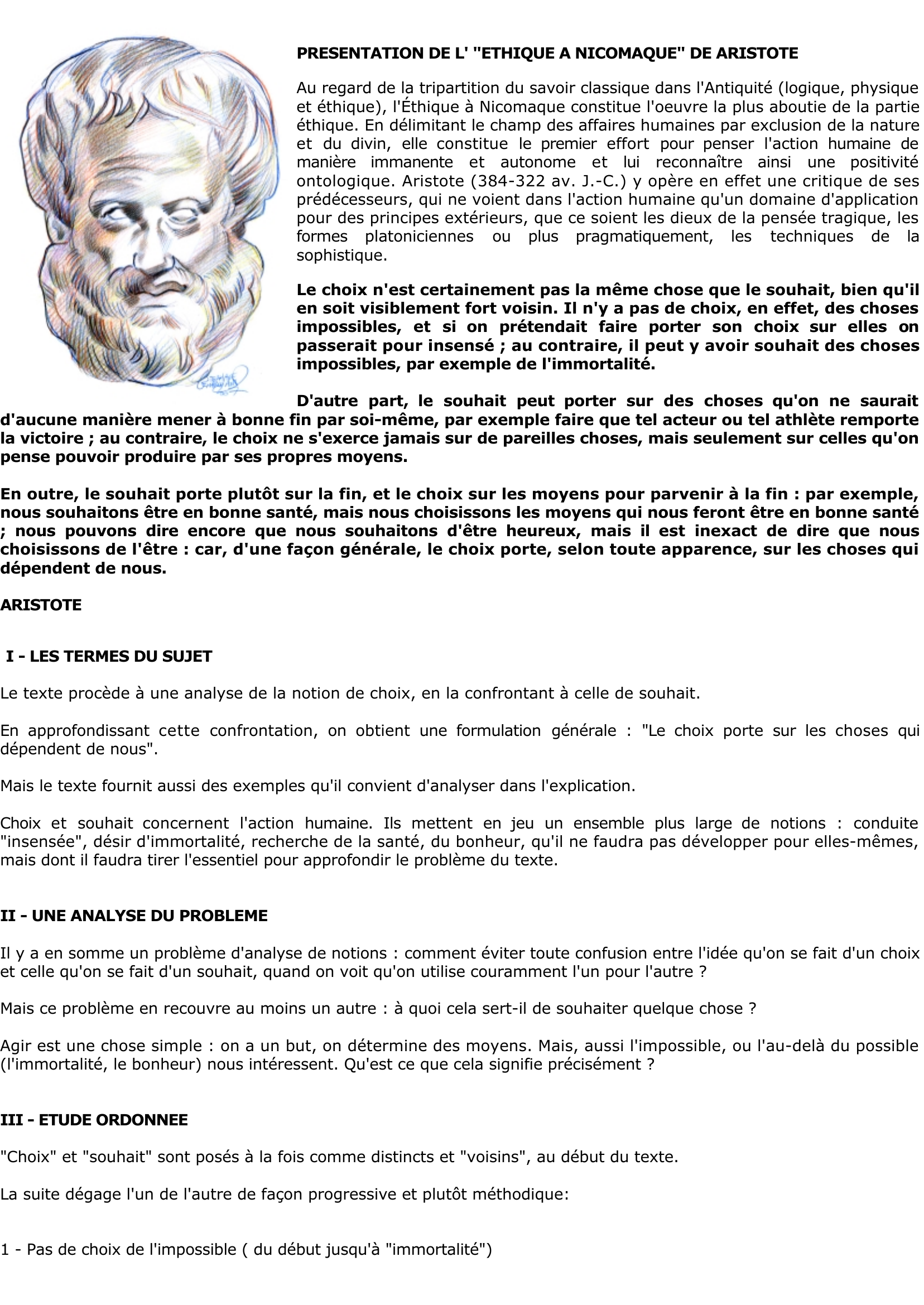 Prévisualisation du document Aristote: La morale et le sujet