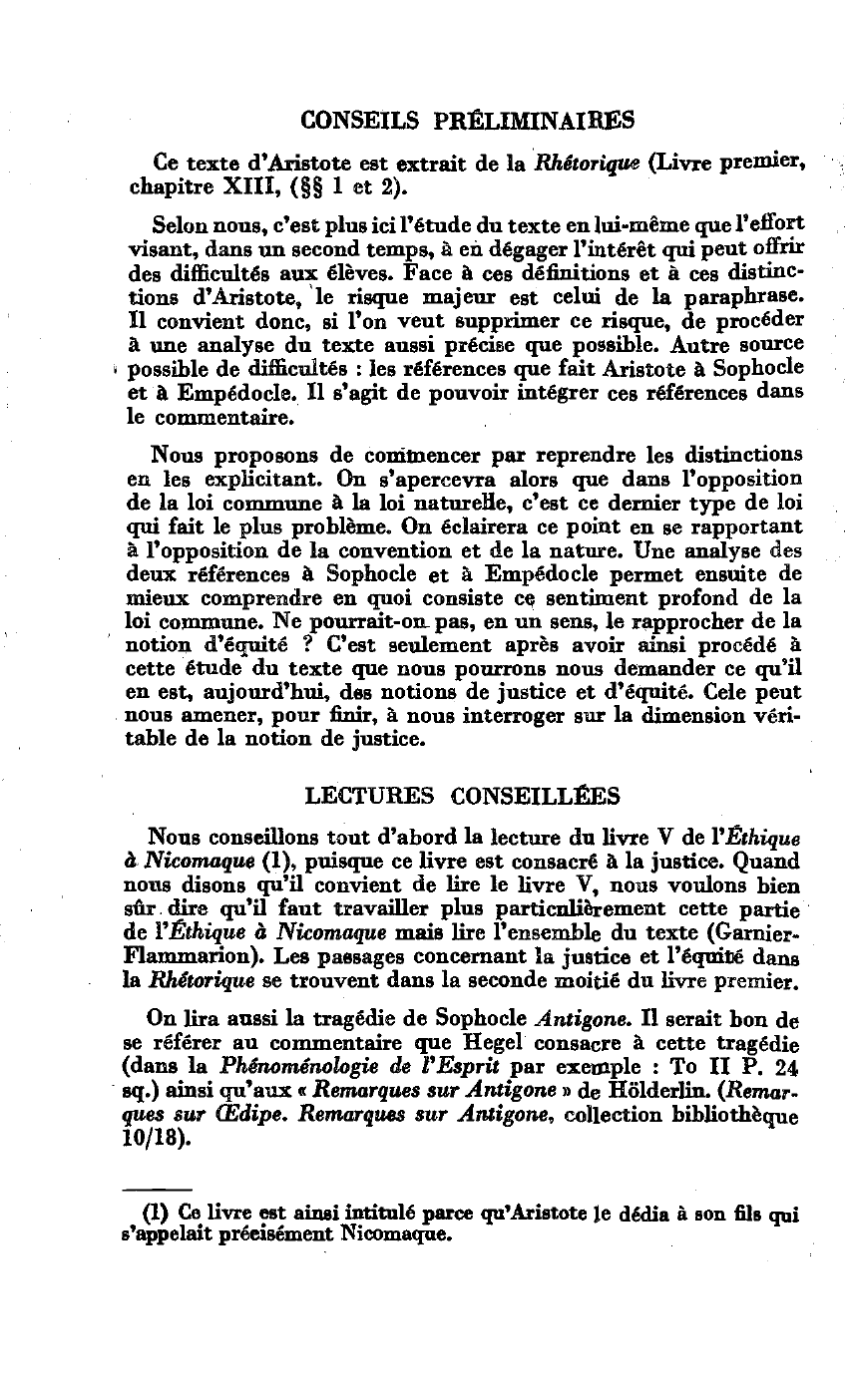 Prévisualisation du document ARISTOTE. La Rhétorique - Livre premier, chapitre XIII, (§§ 1 et 2). Commentaire