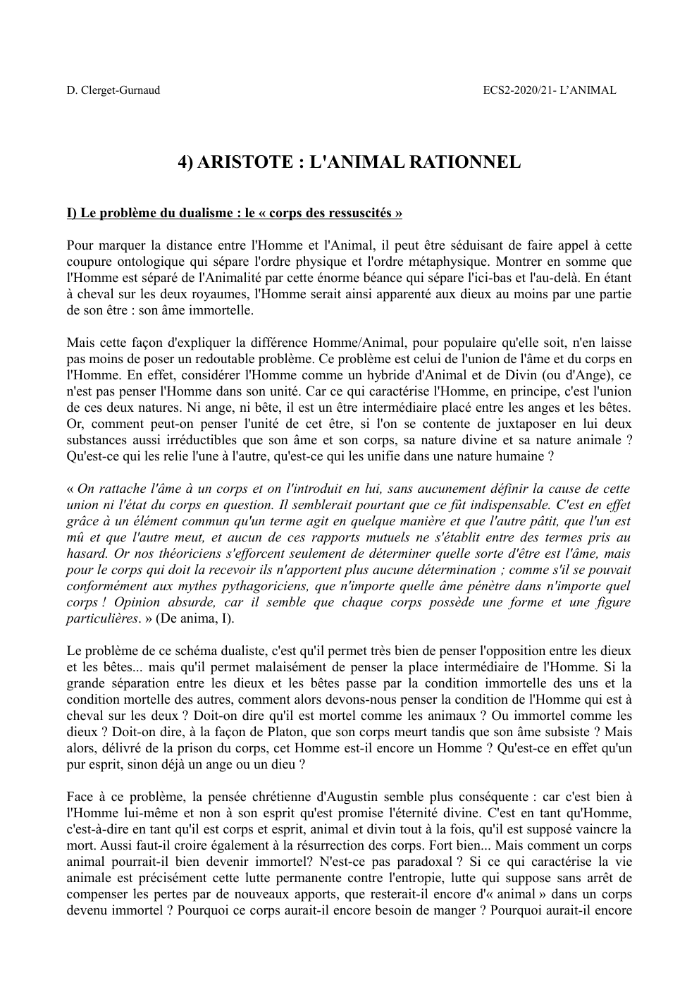 Prévisualisation du document ARISTOTE : L'ANIMAL RATIONNEL