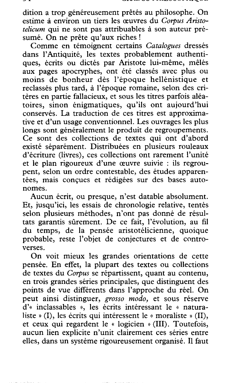 Prévisualisation du document ARISTOTE : Le « Corpus »
