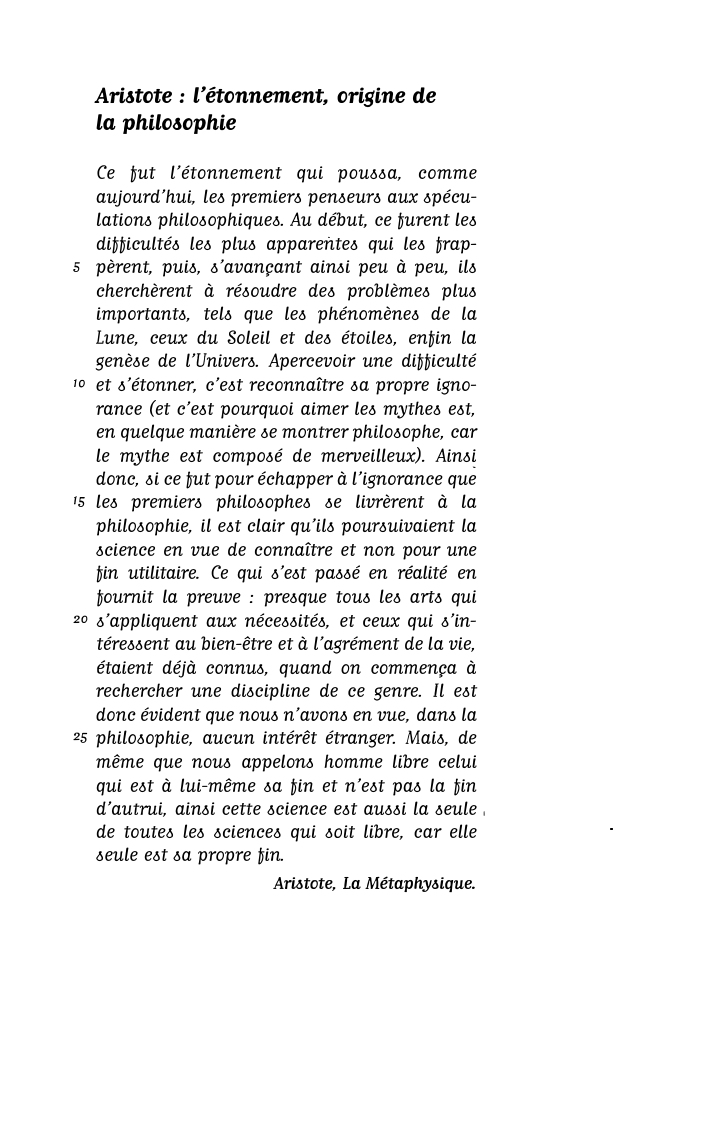 Prévisualisation du document Aristote: l'étonnement, origine de la philosophie