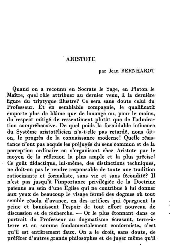 Prévisualisation du document ARISTOTE par Jean BERNHARDT