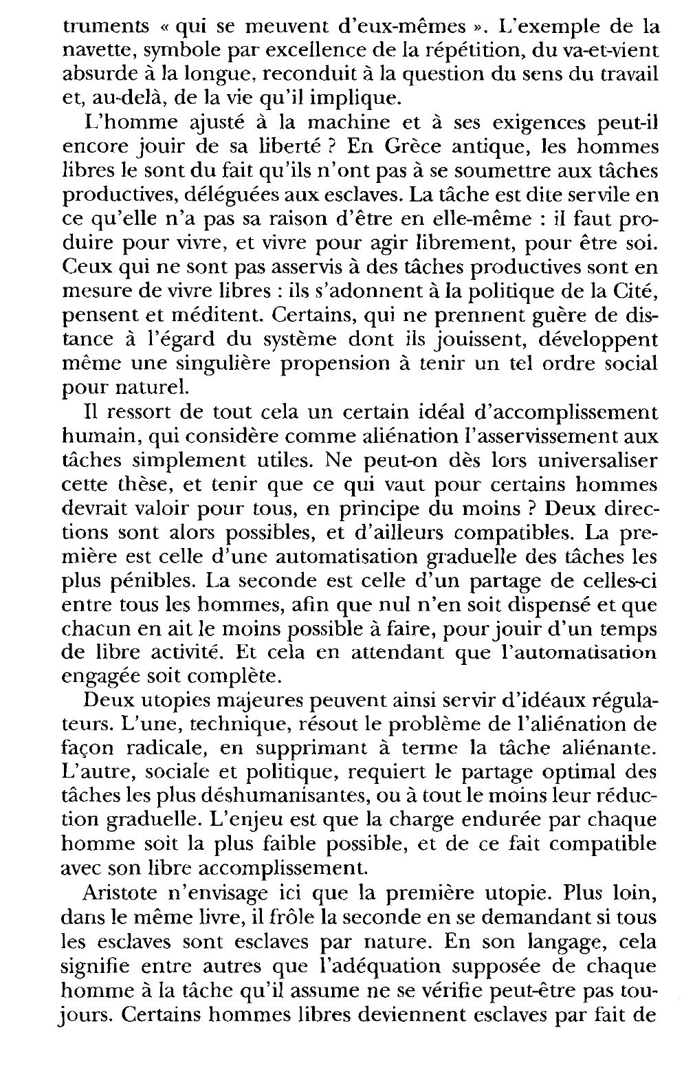 Prévisualisation du document Aristote, Politiques, I, 4, 1253b, trad. R Pellegrin, GF-Flammarion.