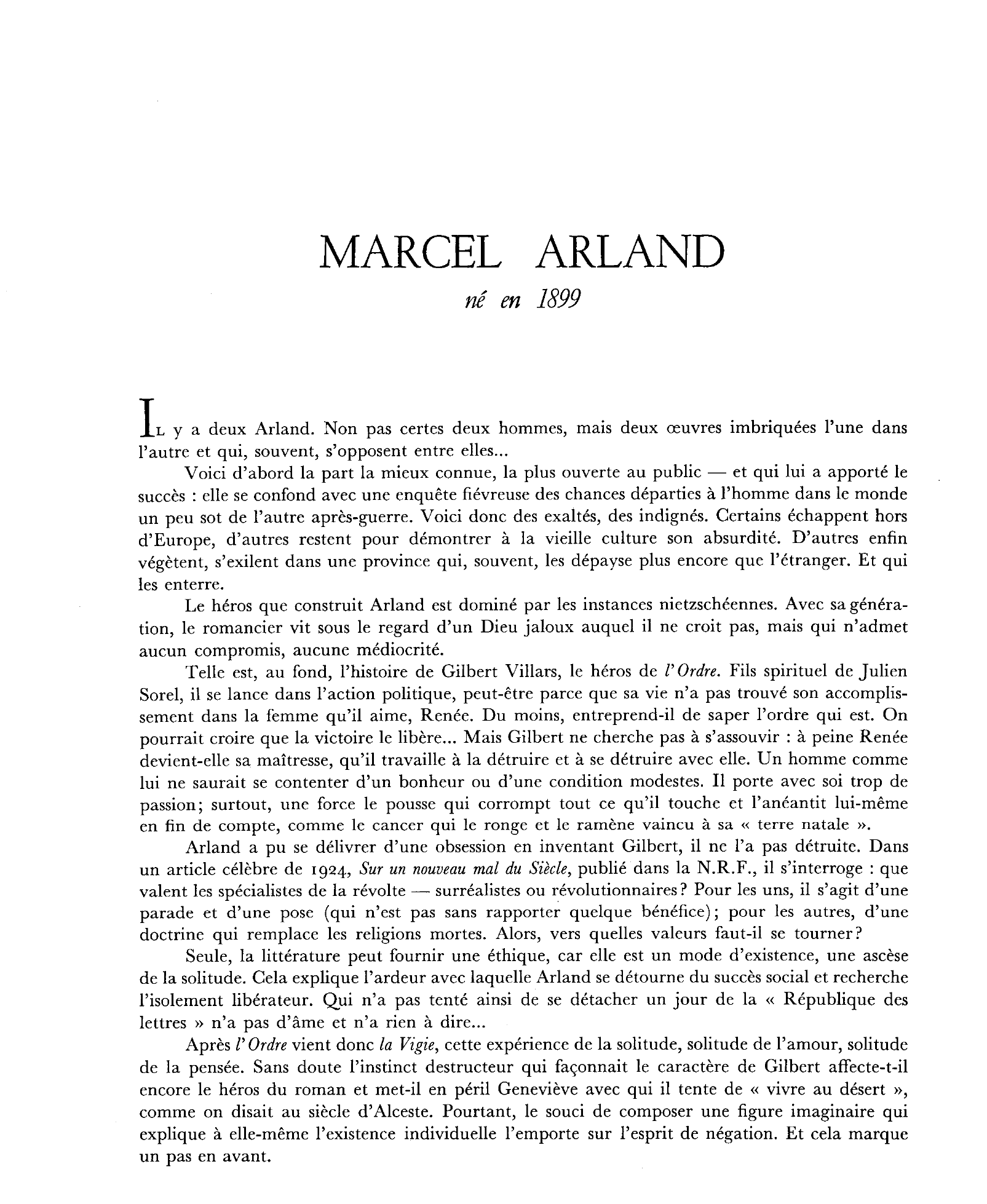 Prévisualisation du document ARLAND, Marcel
