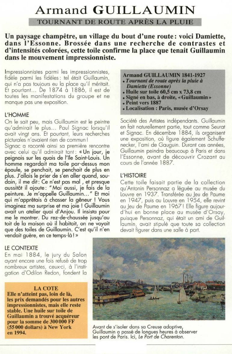 Prévisualisation du document Armand GUILLAUMIN:TOURNANT DE ROUTE APRÈS LA PLUIE (ANALYSE DU TABLEAU).