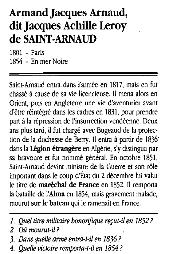 Prévisualisation du document Armand Jacques Arnaud, dit Jacques Achille Leroy de SAINT-ARNAUD