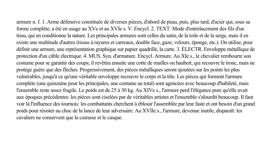 Prévisualisation du document armure n.