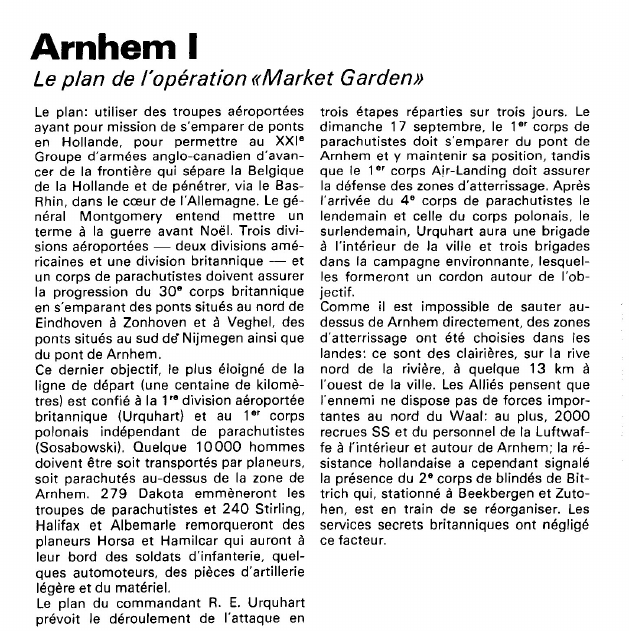 Prévisualisation du document Arnhem :Le plan de l'opération «Market Garden».