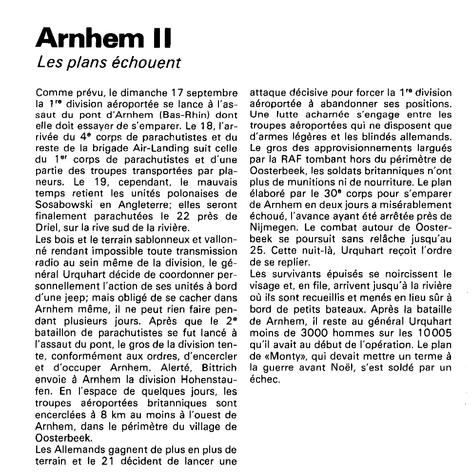 Prévisualisation du document Arnhem :
Le plan de l'opération «Market Garden».