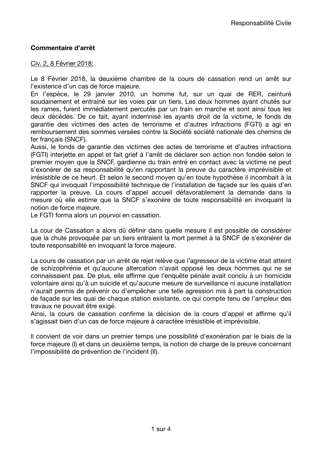 Prévisualisation du document Arrêt 8 février 2018: responsabilité civile