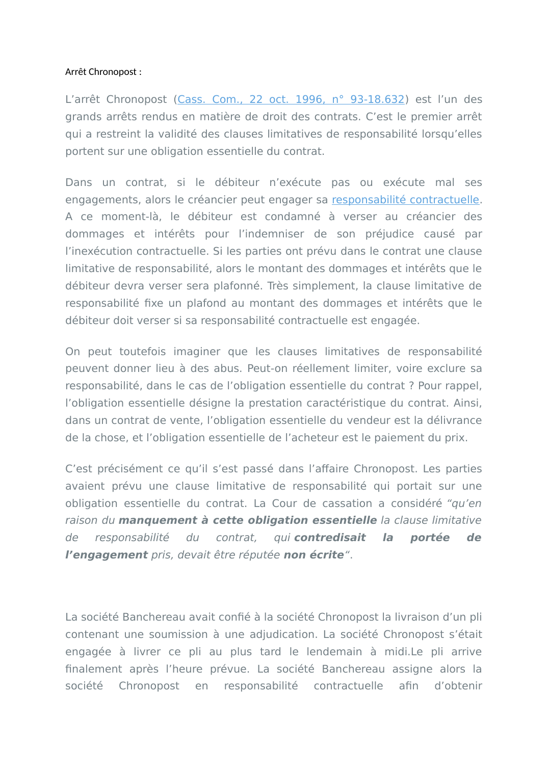 Prévisualisation du document Arrêt Chronopost