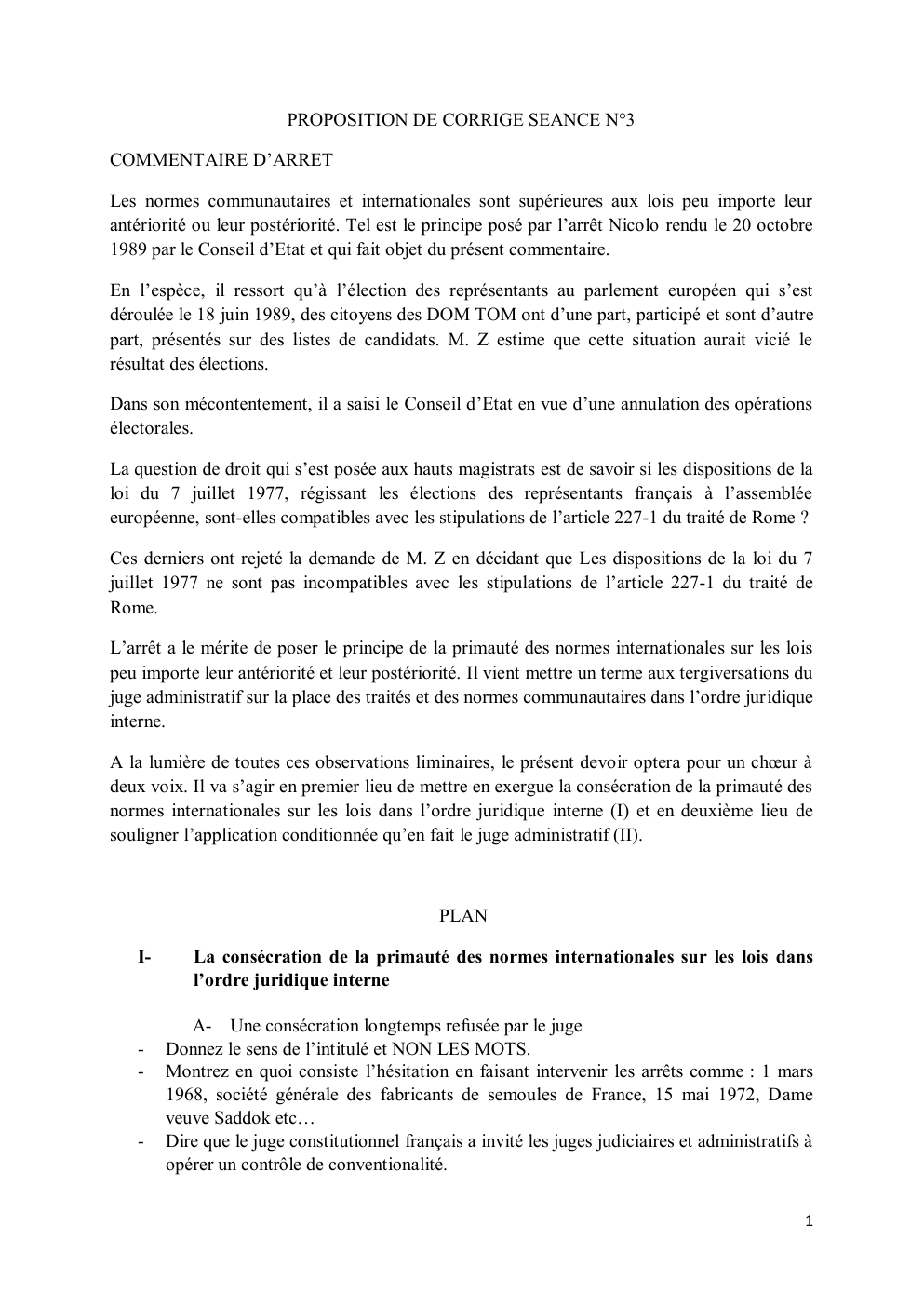 Prévisualisation du document Arrêt perreux:  l’arrêt Nicolo rendu le 20 octobre 1989 par le Conseil d’Etat