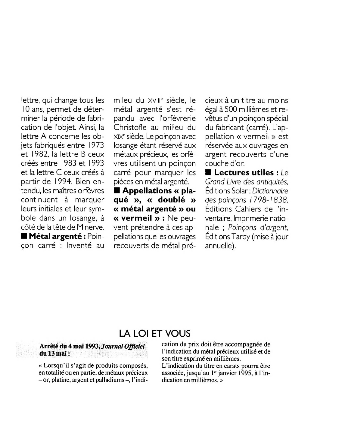 Prévisualisation du document Arrêté du 4 mai 1993, Journal Officiel du 13 mai : commentaire