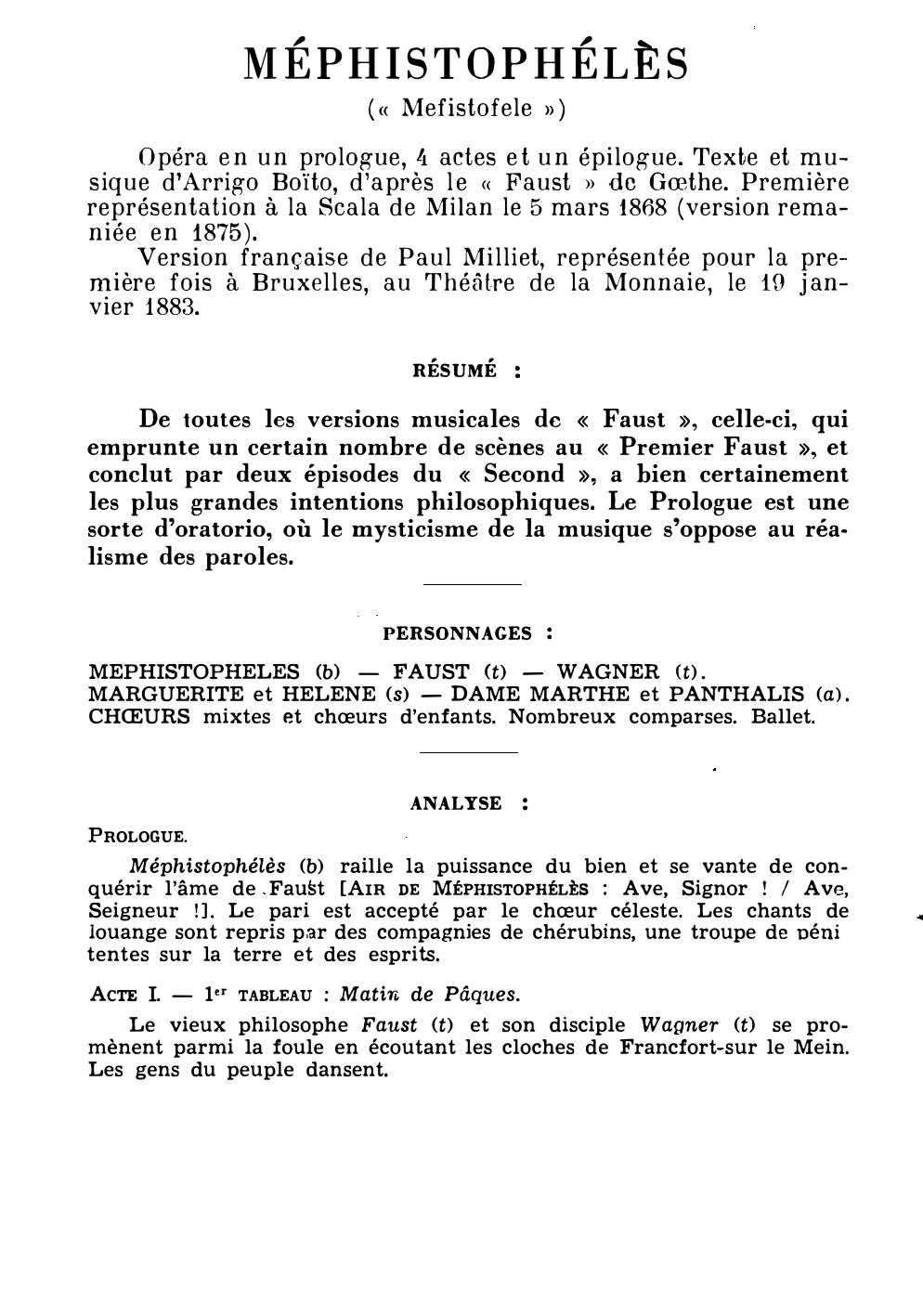 Prévisualisation du document Arrigo BOITO: MÉPHISTOPHÉLÈS (résumé et analyse de l’œuvre – Répertoire lyrique)