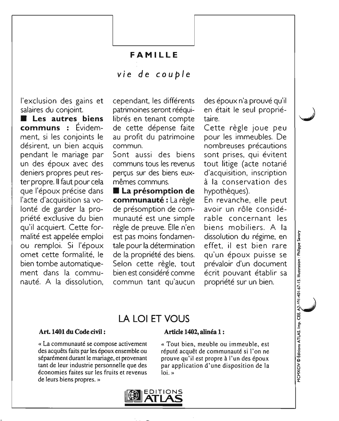Prévisualisation du document Art  1401 du Code civil: commentaire