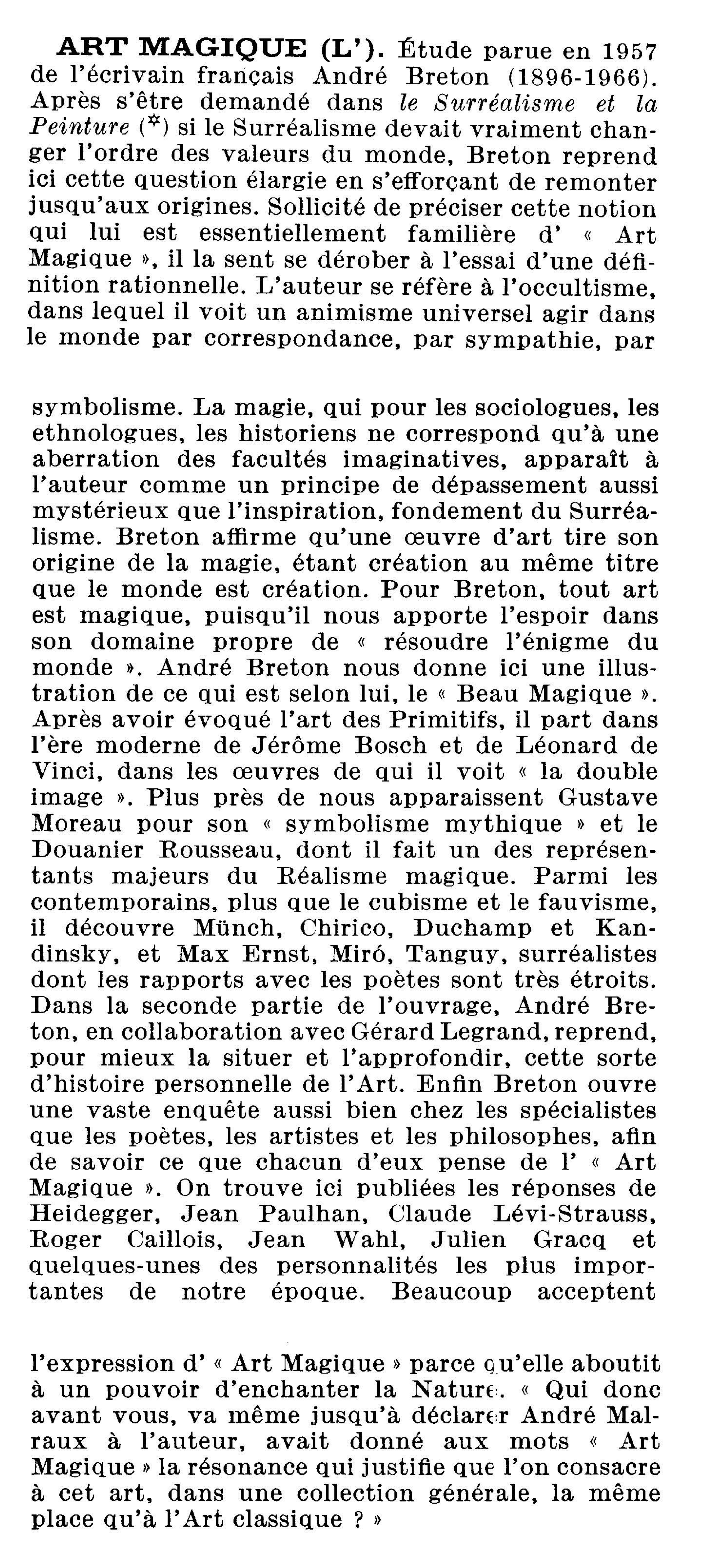 Prévisualisation du document Art MAGIQUE (l') d'André Breton