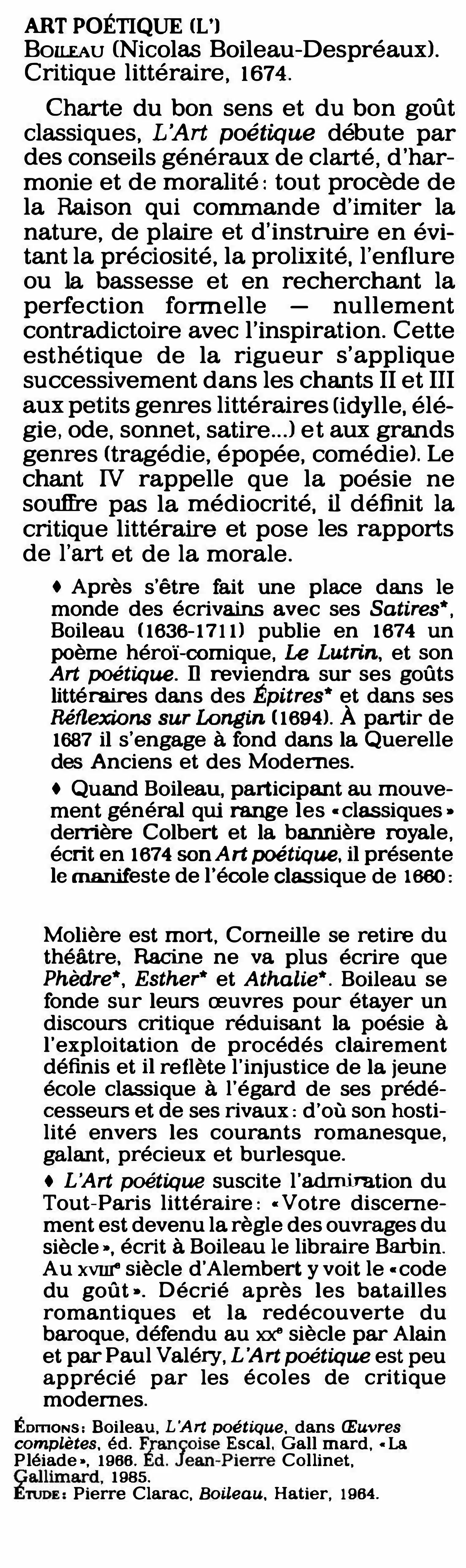 Prévisualisation du document ART POÉTIQUE (l') de Boileau