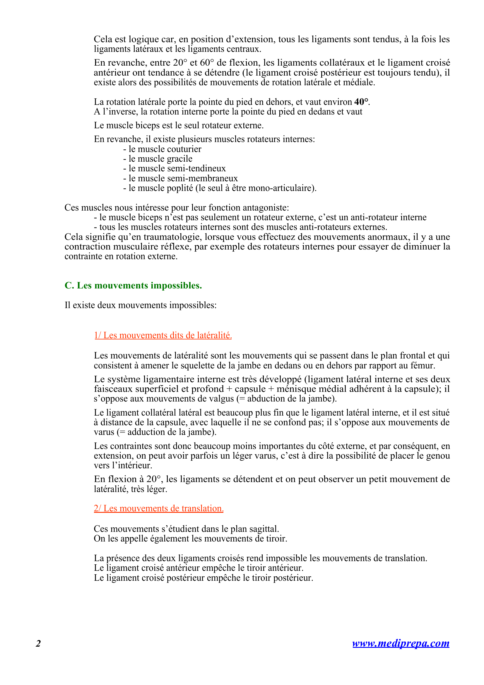 Prévisualisation du document ARTHROLOGIE DU GENOU (3)
