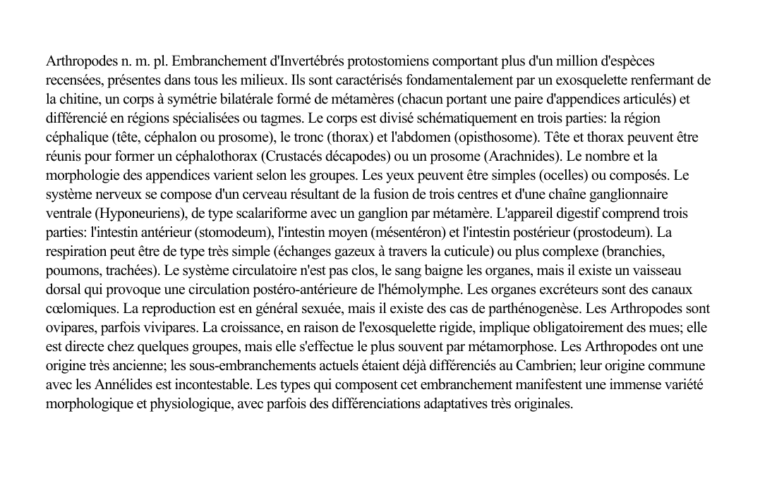 Prévisualisation du document Arthropodes n.