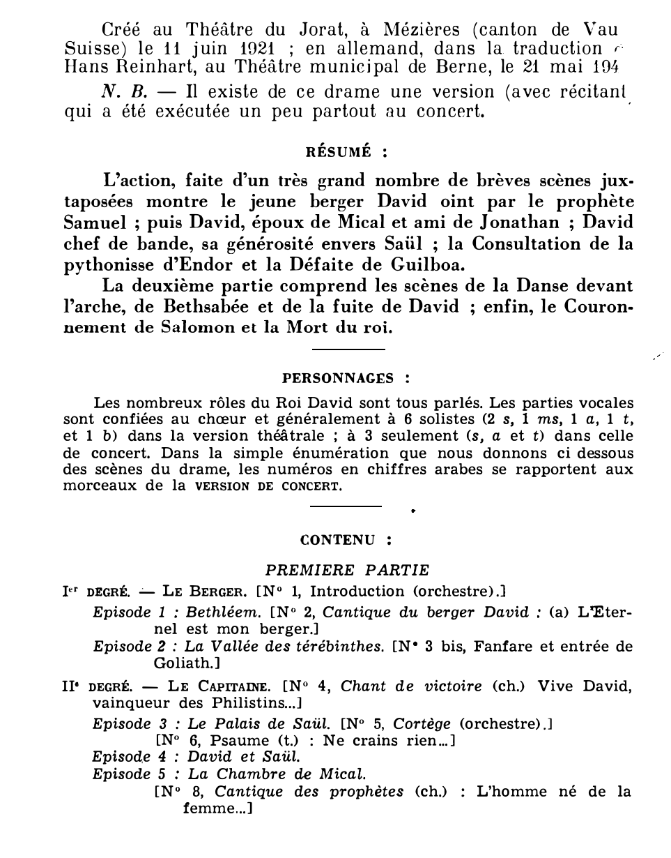 Prévisualisation du document Arthur HONEGGER : LE ROI DAVID