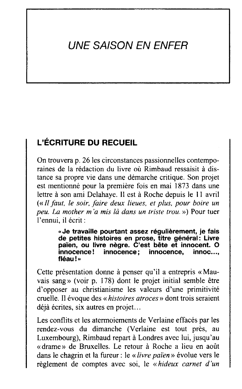 Prévisualisation du document Arthur Rimbaud: Une Saison en enfer