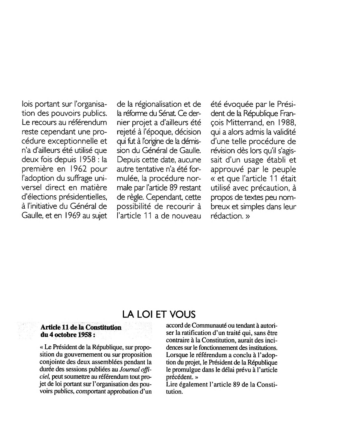 Prévisualisation du document Article 11 de la Constitution du 4 octobre 1958: commentaire