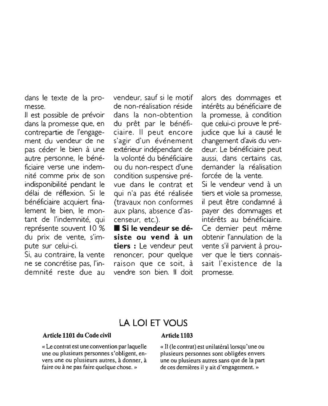 Prévisualisation du document Article 1101 du Code civil - Article 1103 : commentaire