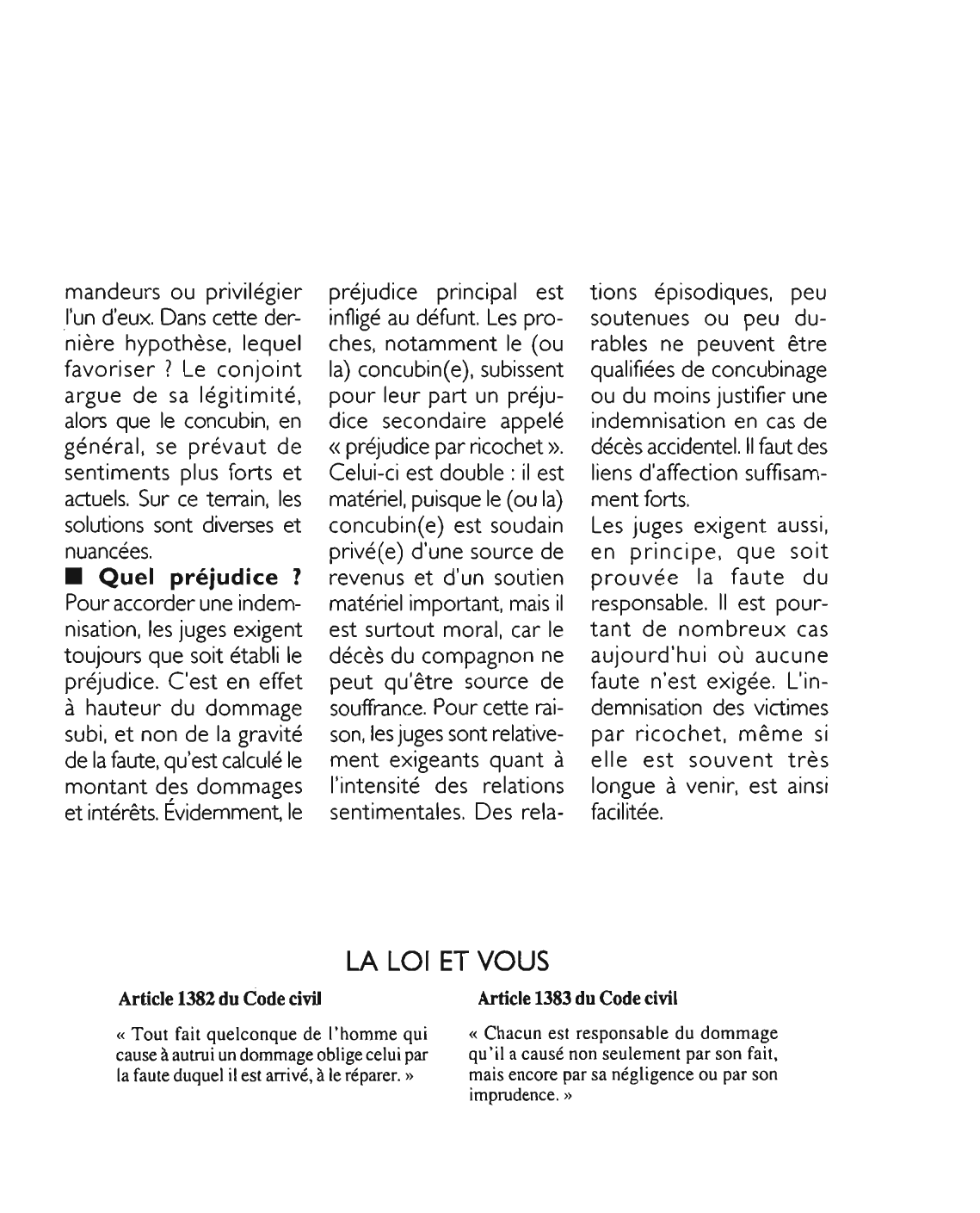 Prévisualisation du document Article 1382 du Code civil: commentaire