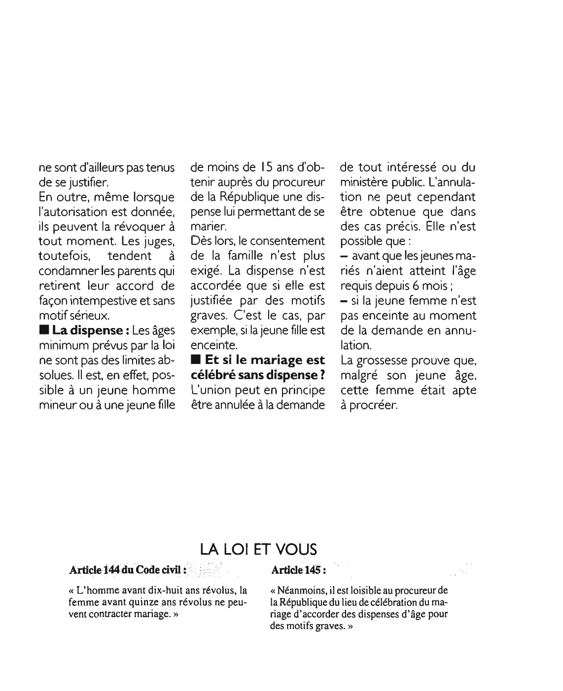 Prévisualisation du document Article 144 du Code civil: commentaire