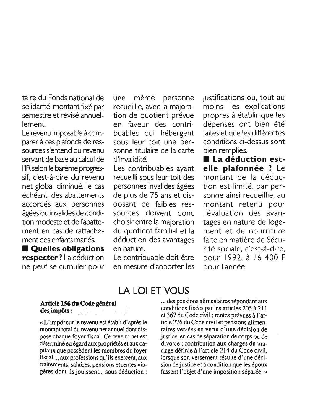 Prévisualisation du document Article 156 du Code général des Impôts: commentaire