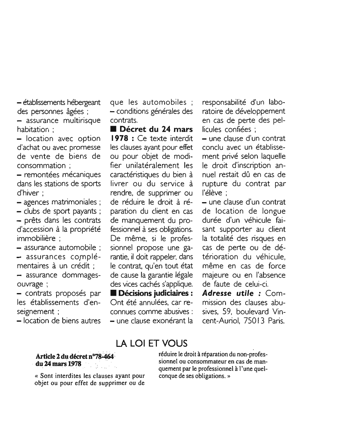 Prévisualisation du document Article 2 du décret n°78-464 du 24 mars 1978: commentaire