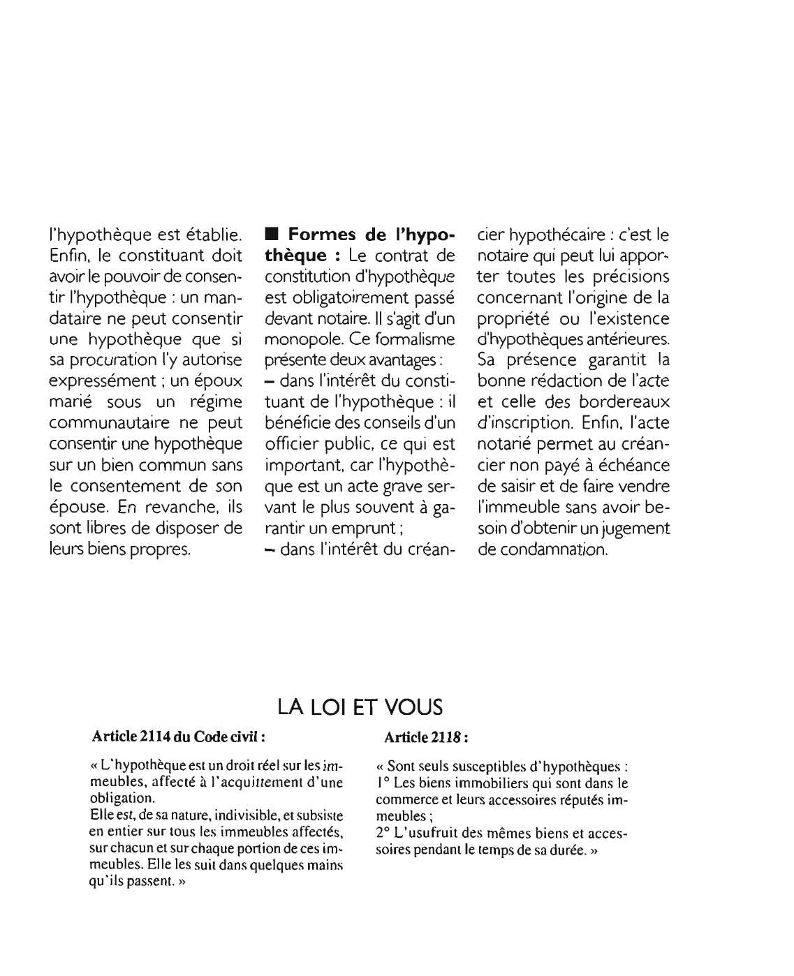 Prévisualisation du document Article 2114 du Code civil : Article 2118 : commentaire