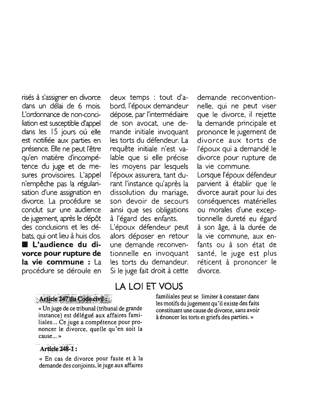 Prévisualisation du document Article 247 du code civil: commentaire