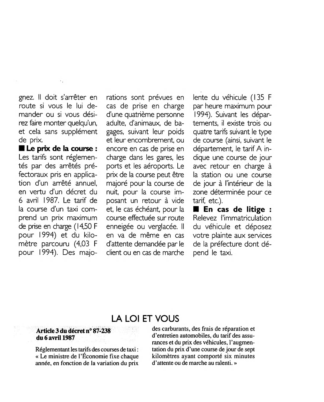 Prévisualisation du document Article 3 du décret n° 87-238 du 6 avril 1987 : commentaire