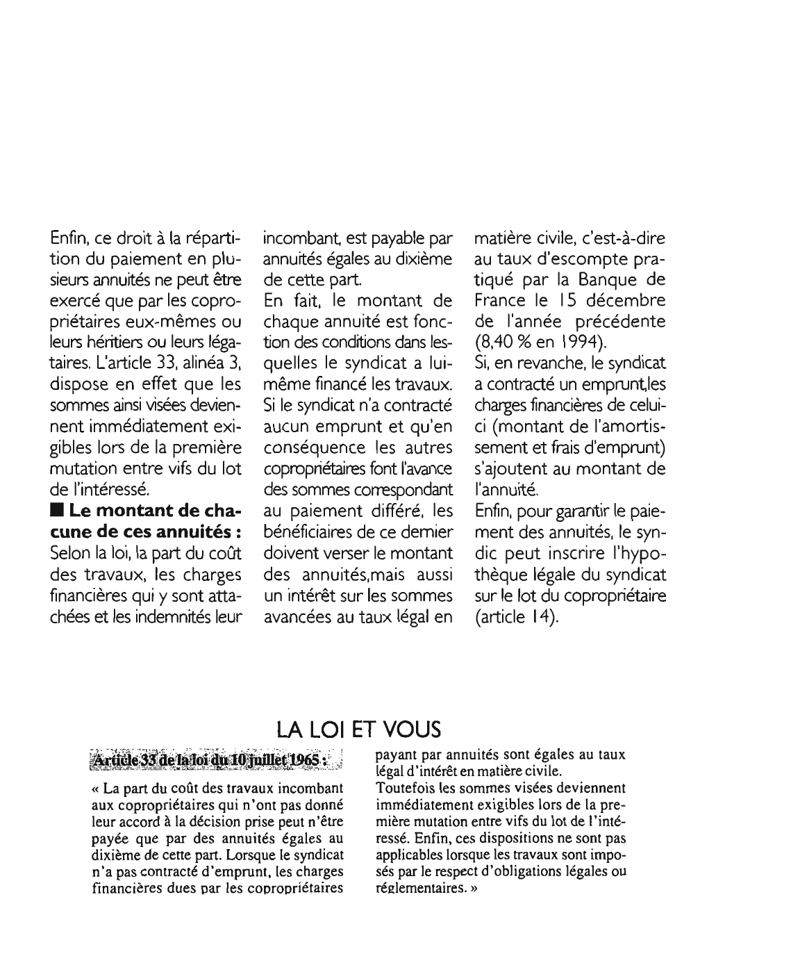 Prévisualisation du document Article 33 de la loi du 10 juillet 1965: commentaire