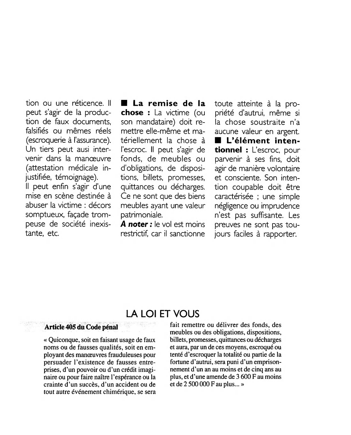 Prévisualisation du document Article 405 du Code pénal: commentaire