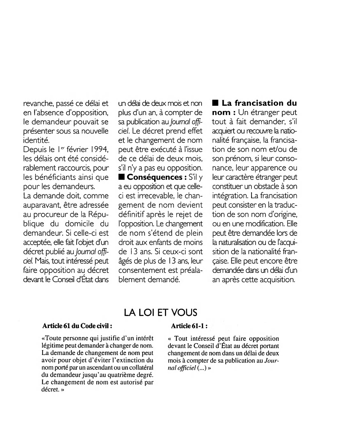 Prévisualisation du document Article 61 du Code civil : commentaire
