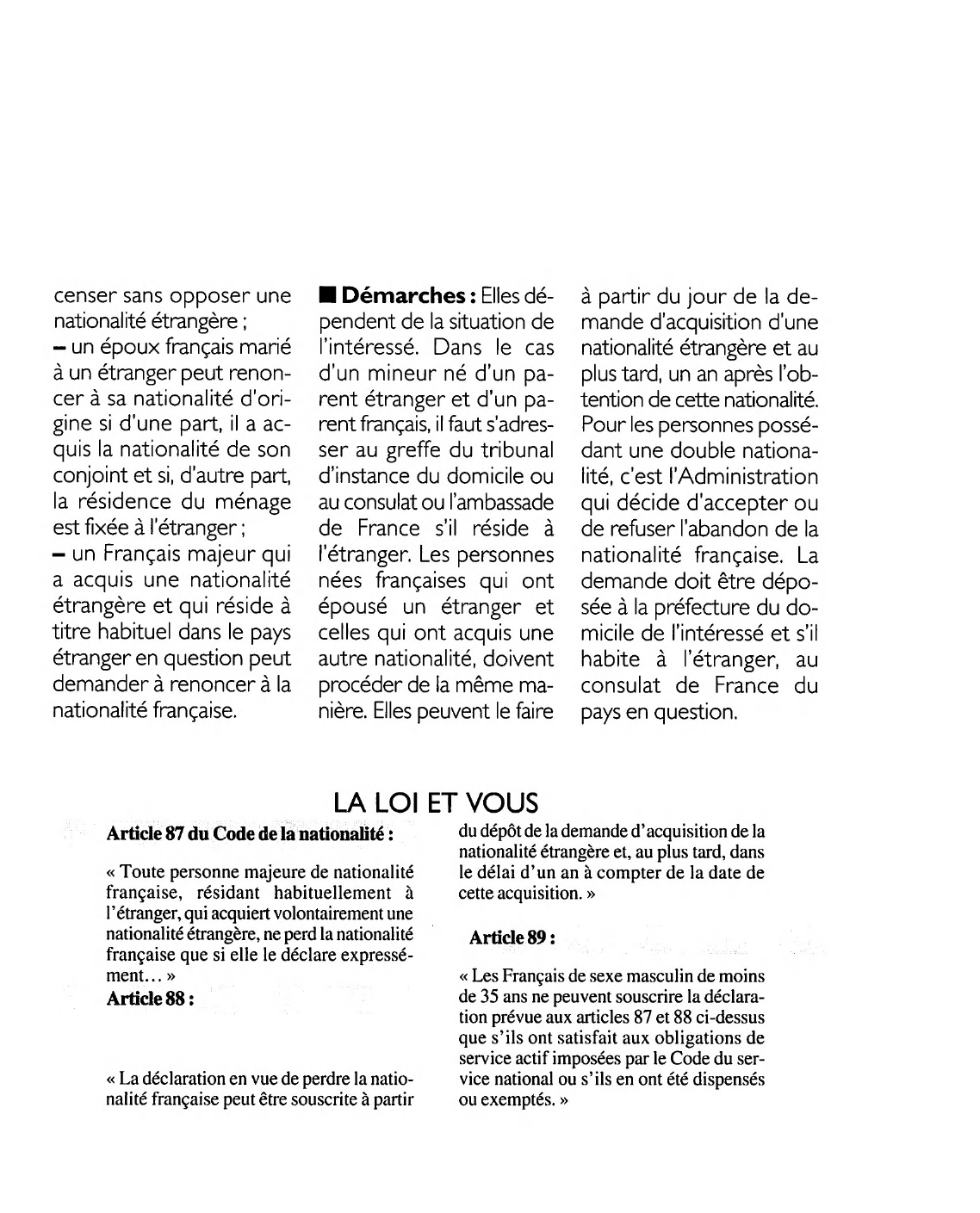 Prévisualisation du document Article 87 du Code de la nationalité : explication