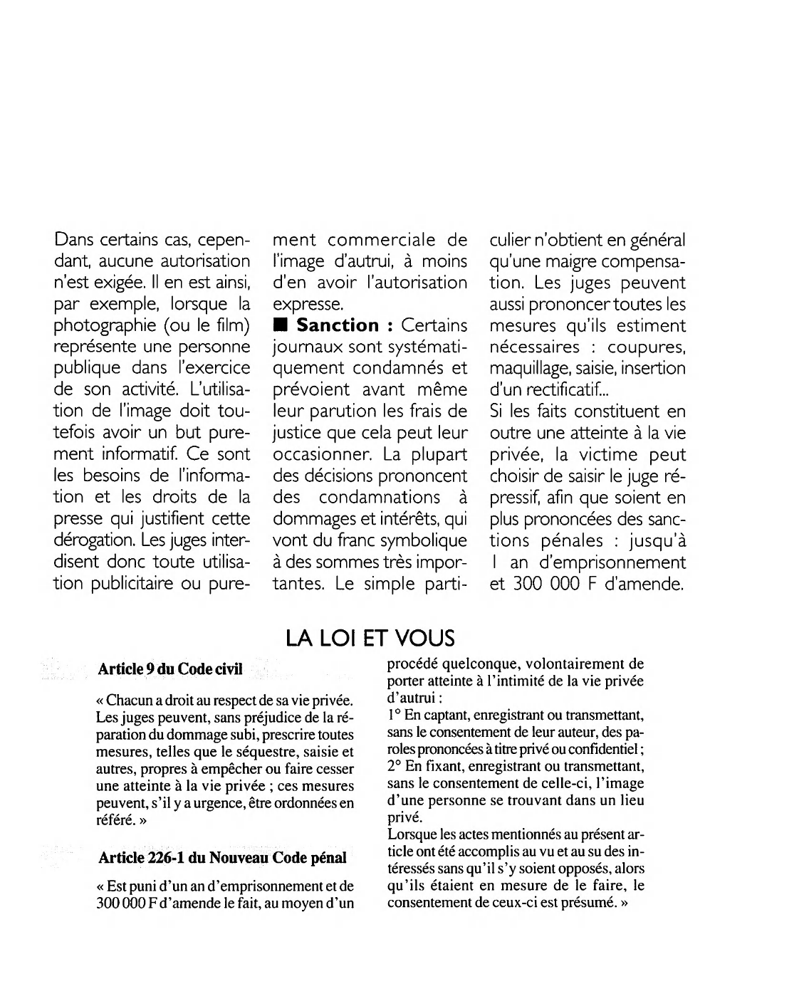 Prévisualisation du document Article 9 du Code civil: commentaire