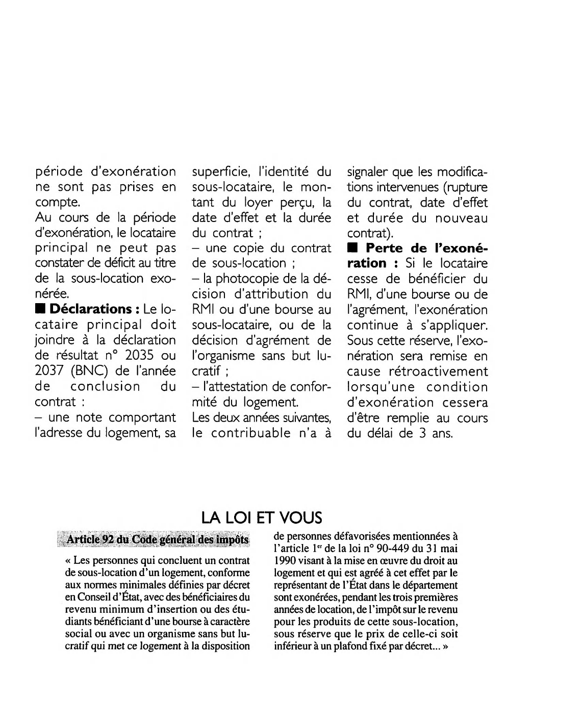 Prévisualisation du document Article 92 du Code général des impôts: commentaire