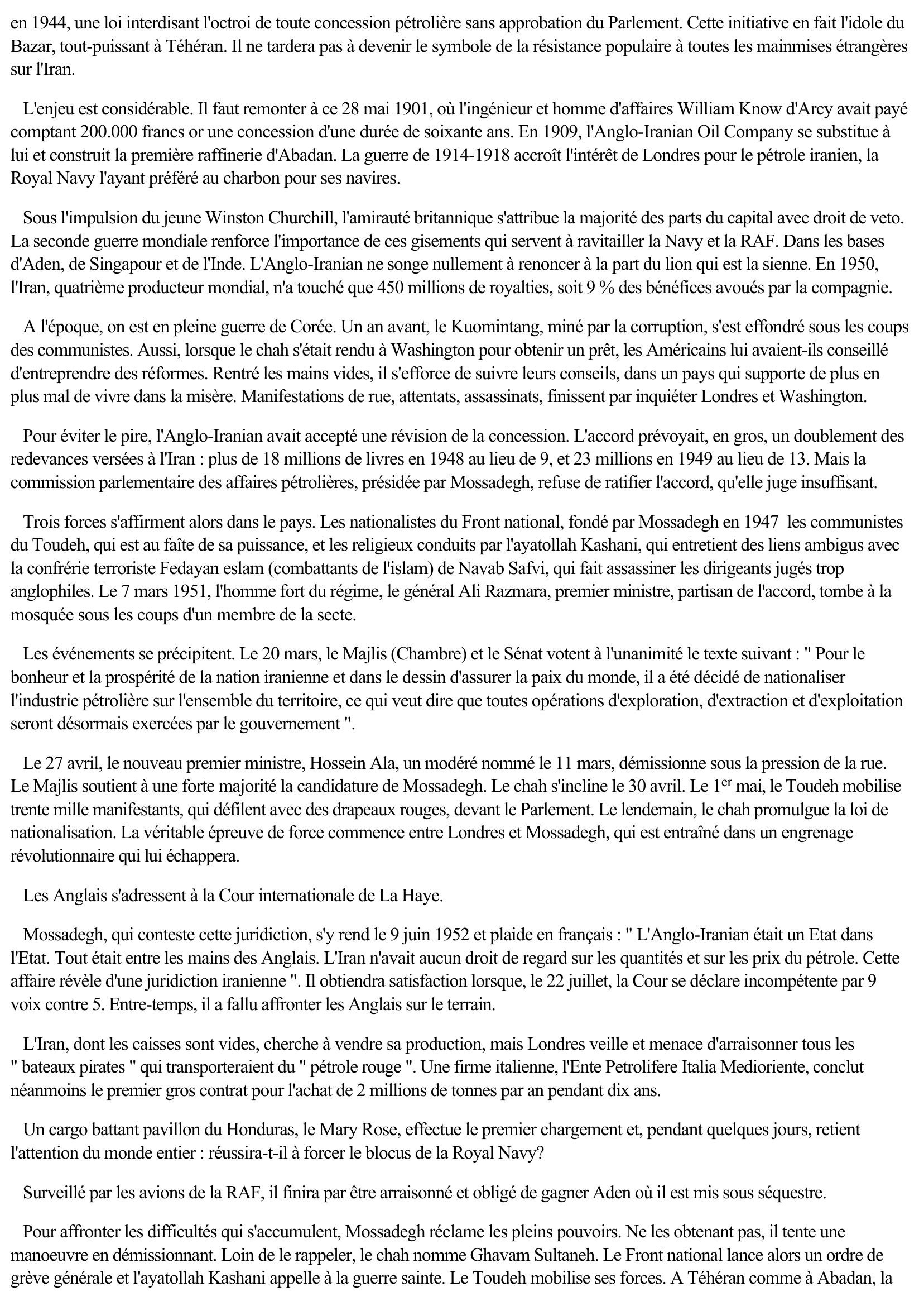 Prévisualisation du document Article de presse: Mossadegh, l'Iranien qui fit trembler l'Occident
