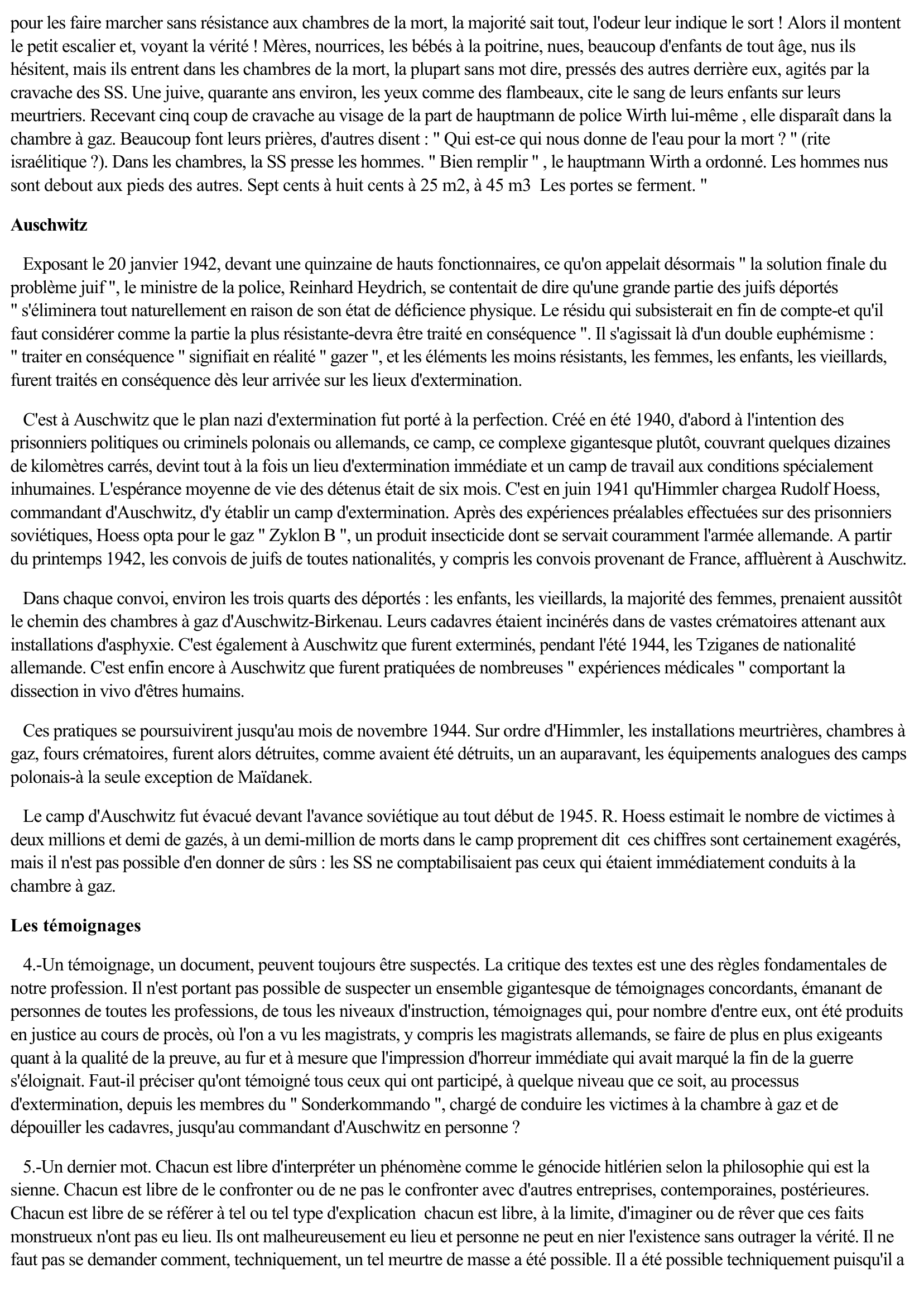 Prévisualisation du document Article de presse: Une déclaration d'historiens sur la politique d'extermination