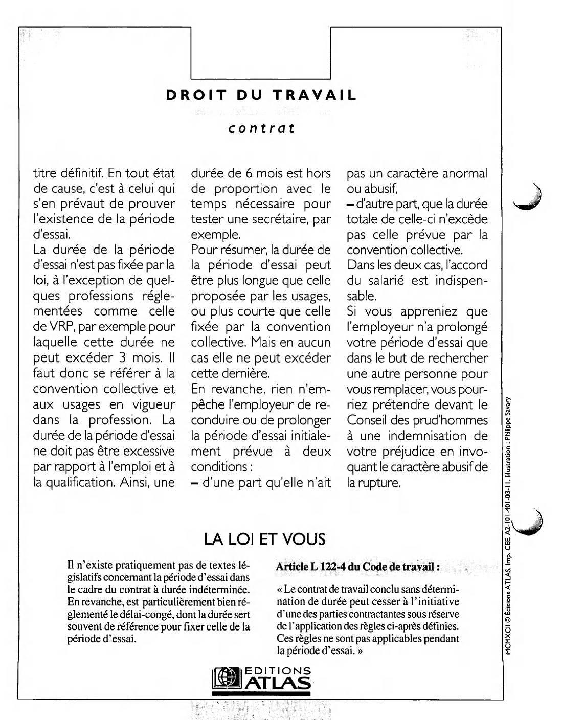 Prévisualisation du document Article L. 122-4 du Code de travail : commentaire