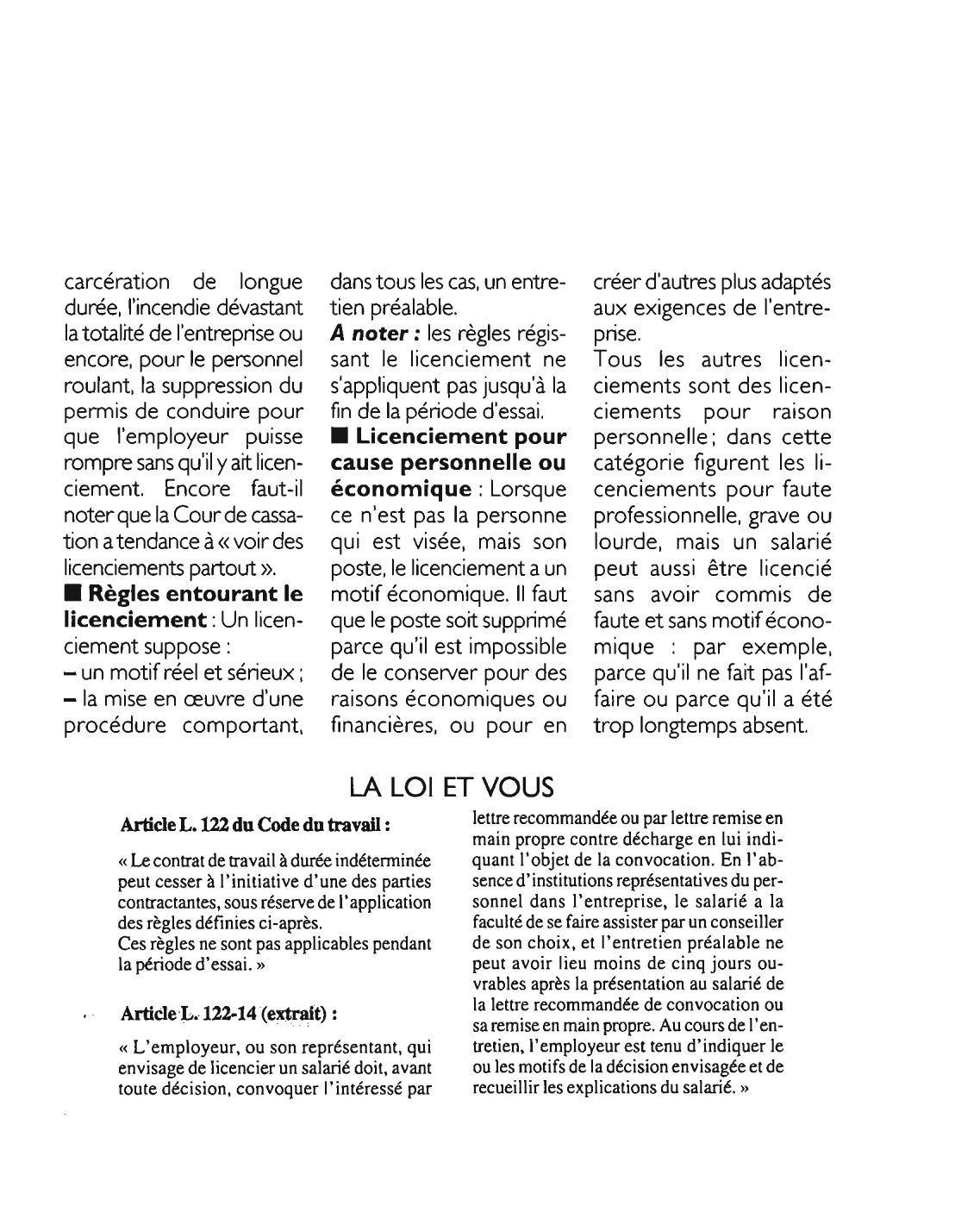 Prévisualisation du document Article L. 122 du Code du travail : commentaire