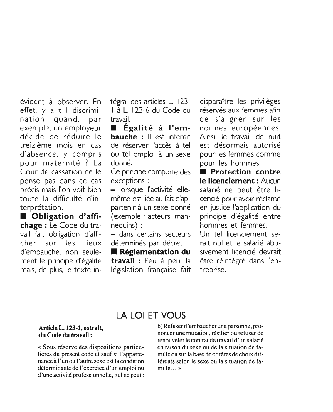 Prévisualisation du document Article L. 123-1, extrait, du Code du travail : commentaire