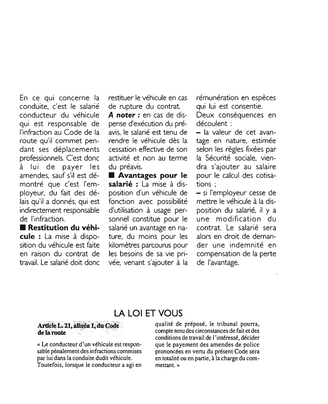 Prévisualisation du document Article L. 21, alinéa 1, du Code de la route: commentaire